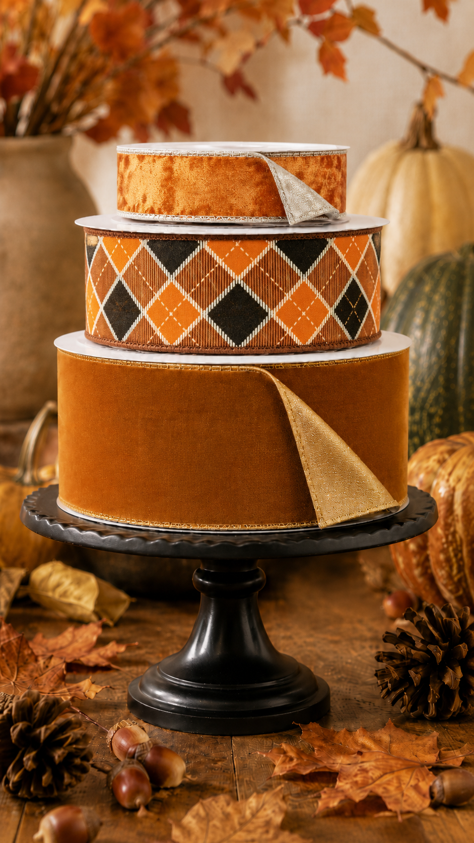 Fall Wreath Sash Set - Harvest Argyle
