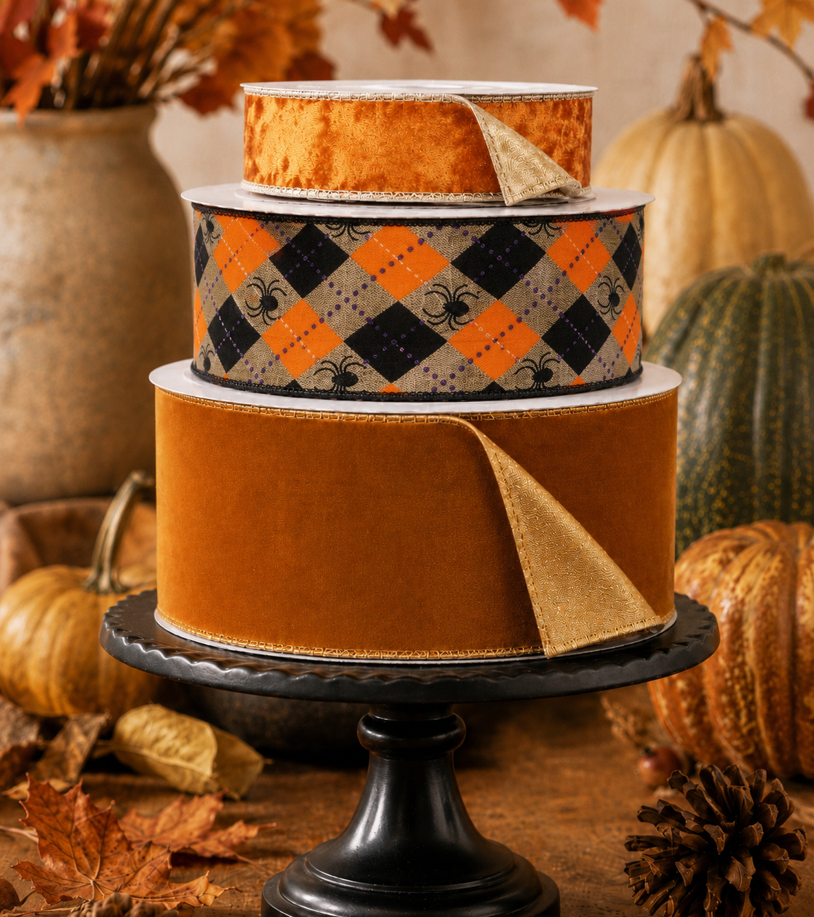 Fall Wreath Sash Set - Halloween Argyle
