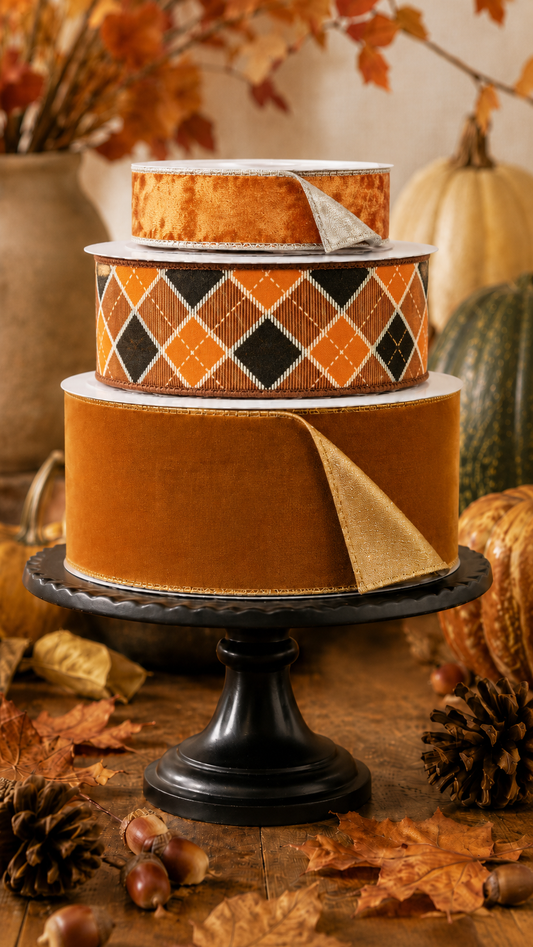 Fall Wreath Sash Set - Harvest Argyle